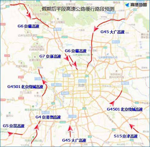北京交警:高速公路返京高峰来了 下午时段车流最集中